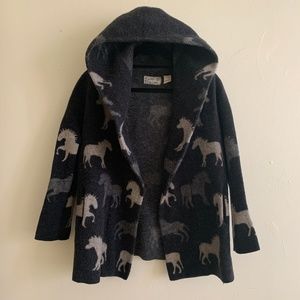 Vintage Anthropologie Wool Hooded Horse  Coat